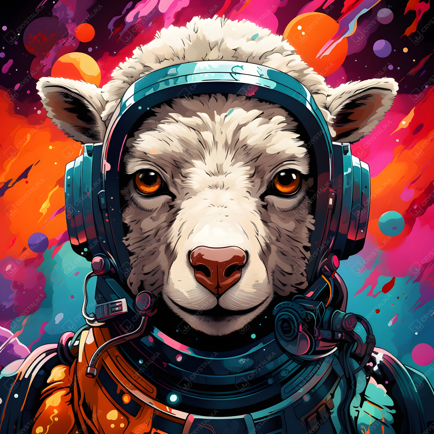Vibrant Harmony of Immersive Sheep Vector in Watercolor