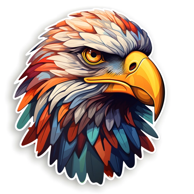 Majestic Eagle Marvel in Captivating Die-Cut Sticker