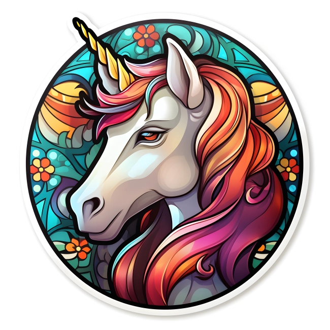 Mystical Unicorn Magic in Round Die-Cut Sticker