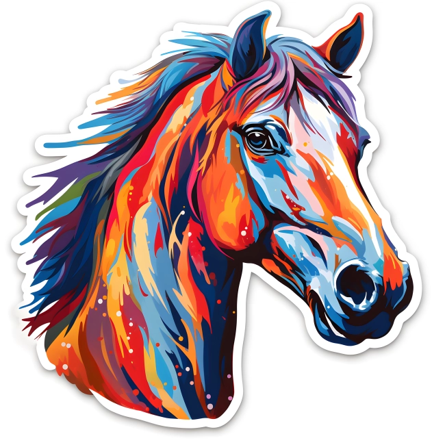 Lively Horse Sideview Die-Cut Sticker