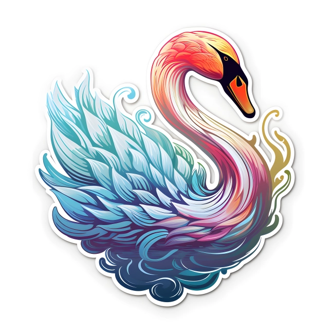 Pastel Elegant Swan Die-Cut Sticker