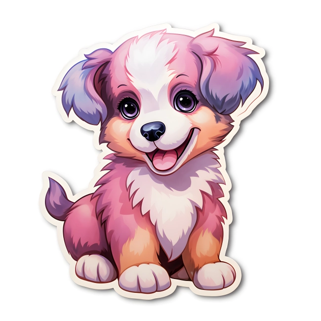 Kawaii Pup Bliss Puppy Die-Cut Sticker