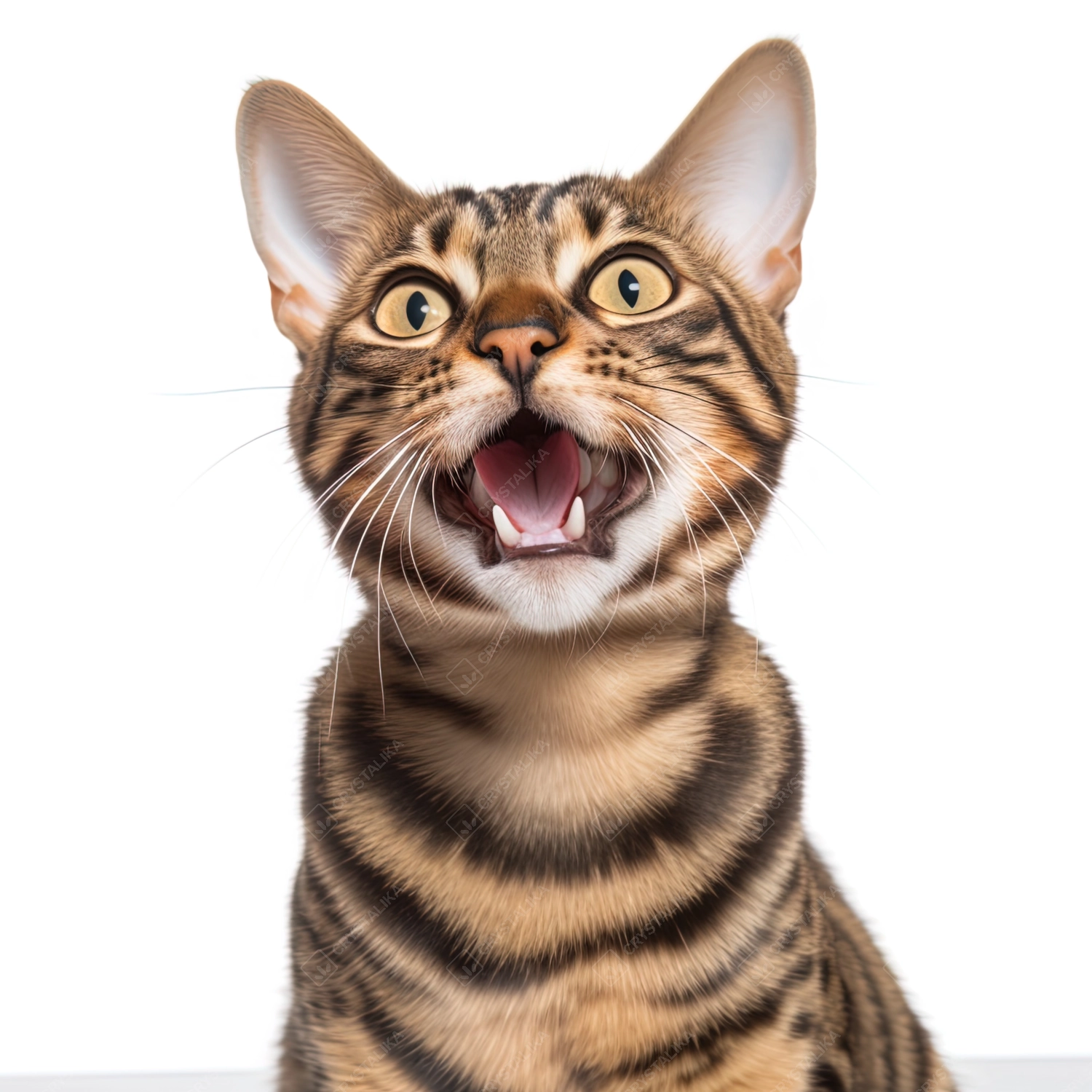 cat on isolated white background