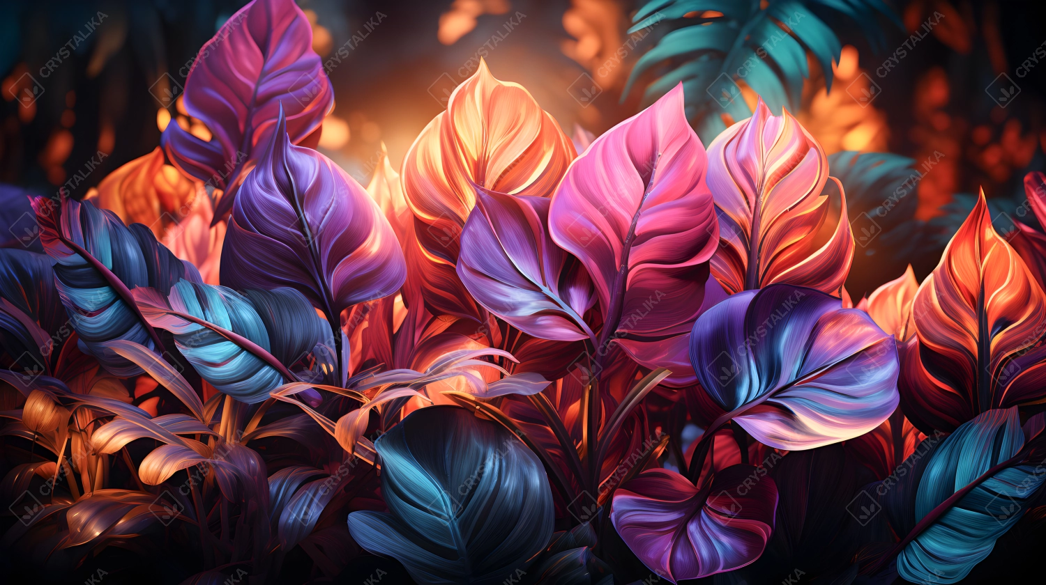 Exotic leaves backdrop, wallpaper