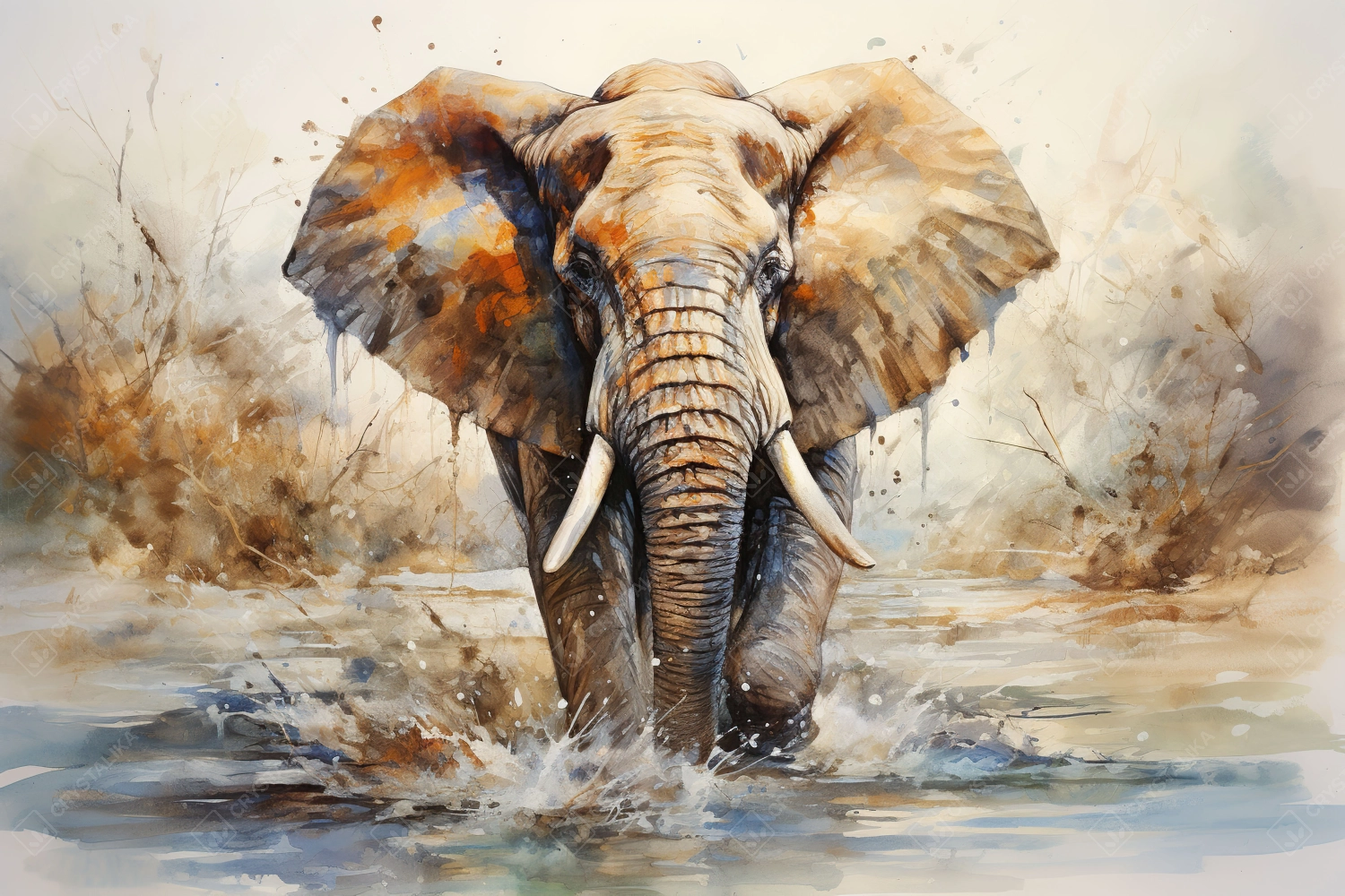 Watercolor elephant