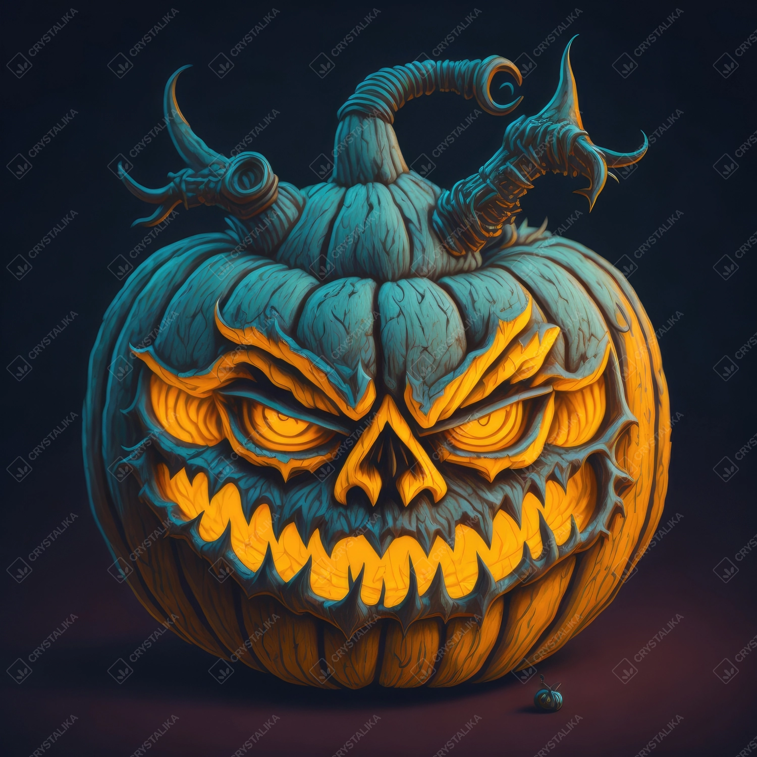 scary 3D Halloween pumpkin jack o lantern