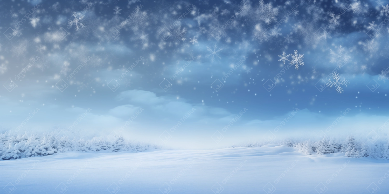 Winter view and background with snowflakes