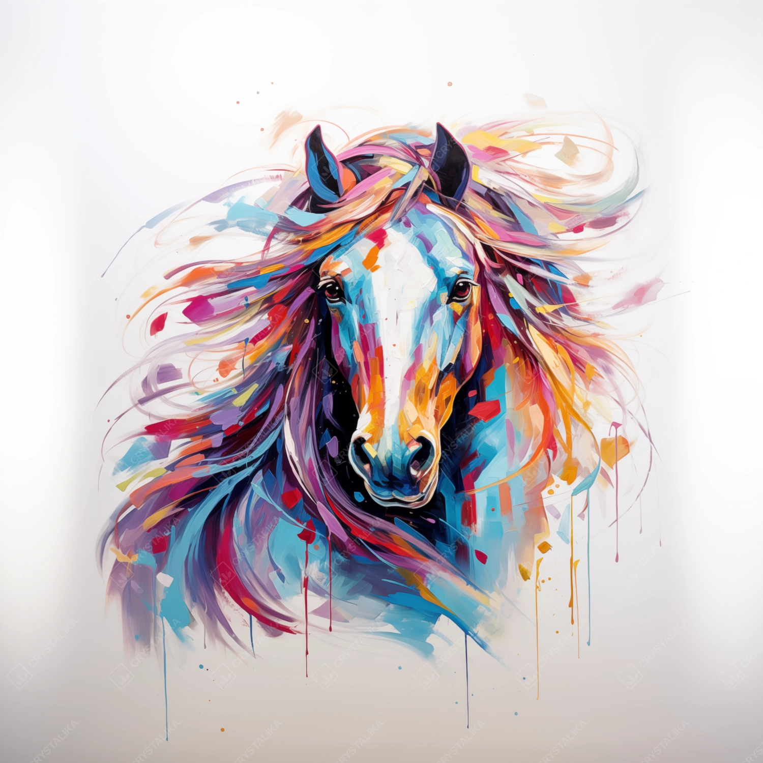 Colorful Abstract Portrait of a Horse