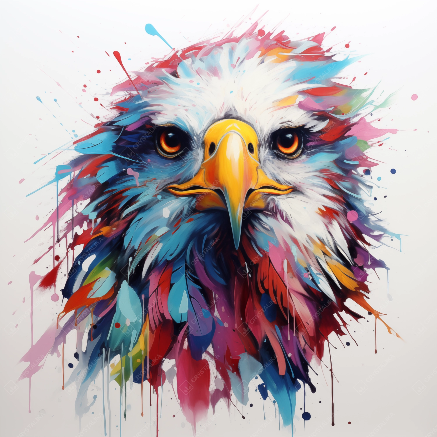 Colorful Abstract Portrait of a Eagle