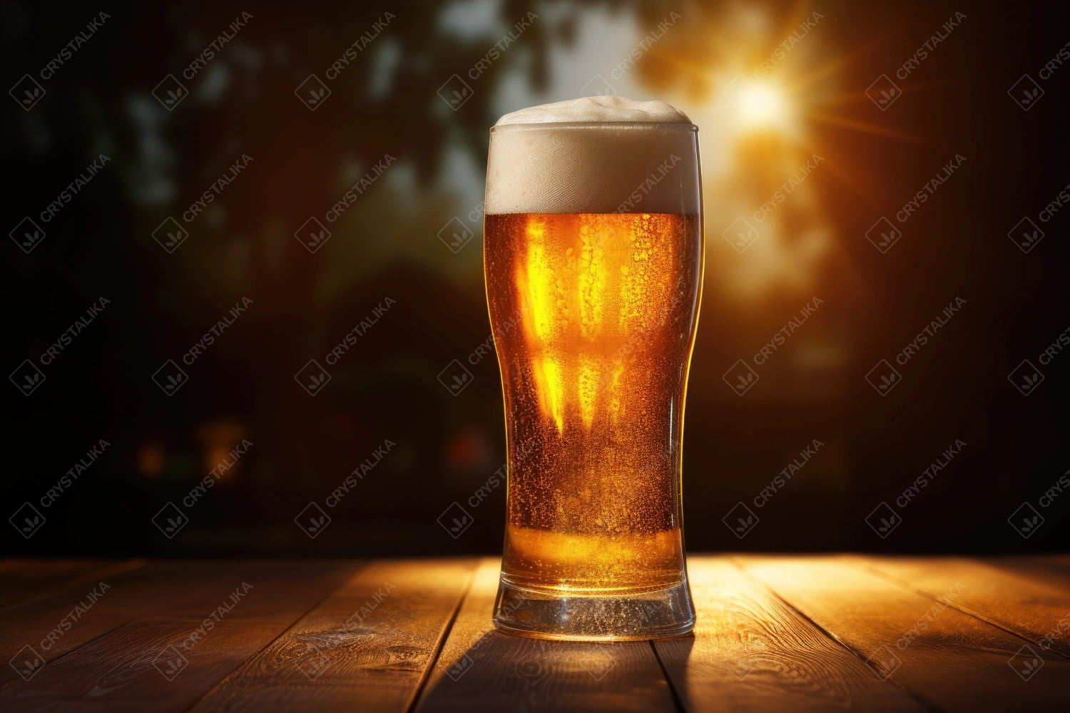 Closeup of a glass of beer