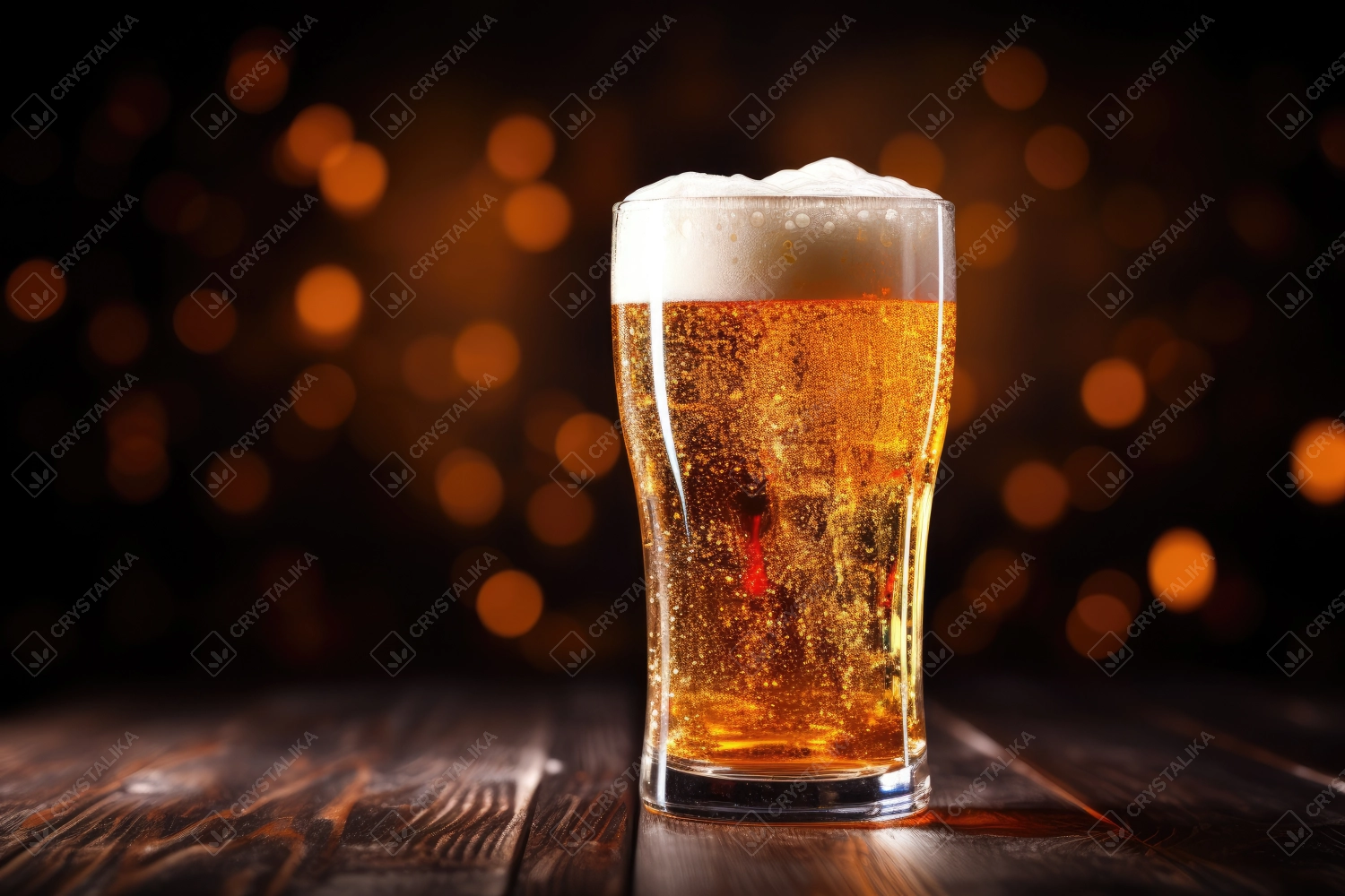 Closeup of a glass of beer