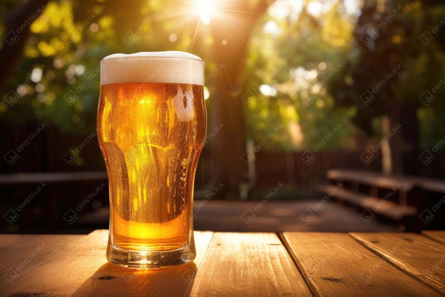 Closeup of a glass of beer