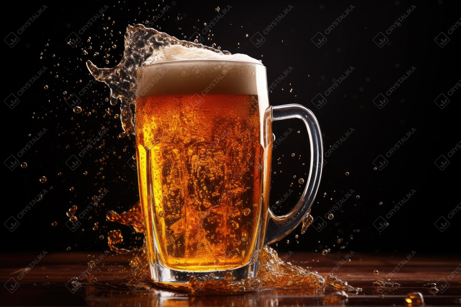 Closeup of a glass of beer