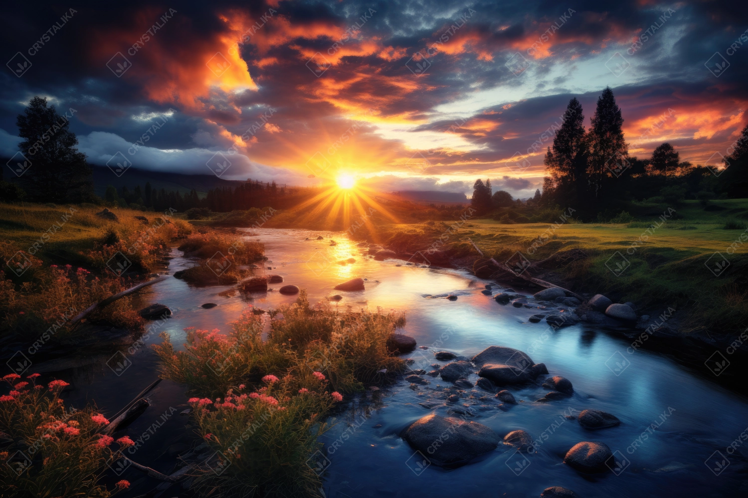 Beautiful mountain landscape during sunset