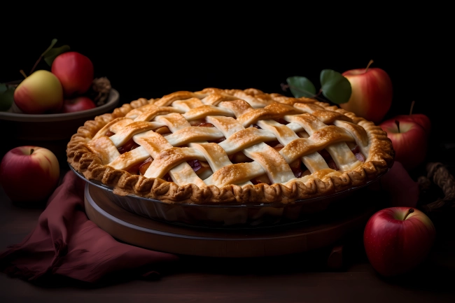 Apple Pie: A sweet pie filled with apples