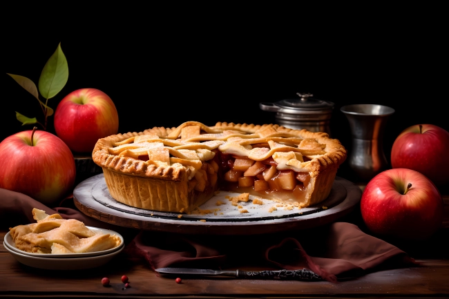 Apple Pie: A sweet pie filled with apples