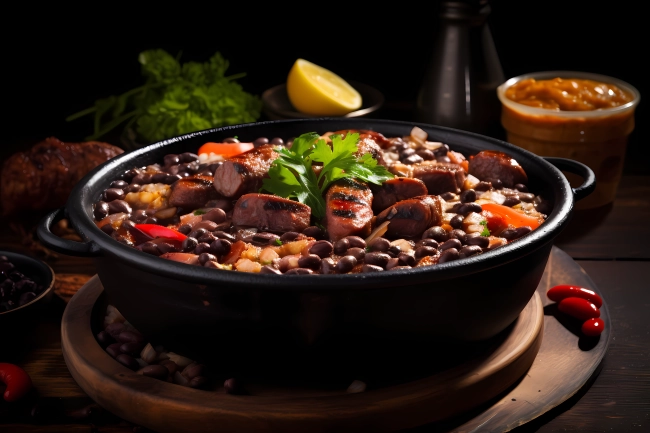 Feijoada: A stew made with black beans and various cuts of pork