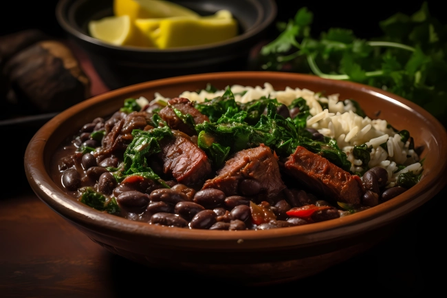 Feijoada: A stew made with black beans and various cuts of pork