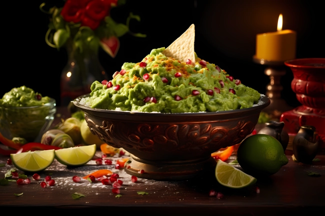 Guacamole - Mexican dip made primarily from avocados