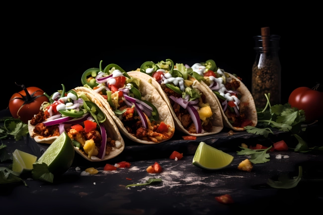 Mexican tacos freshly made