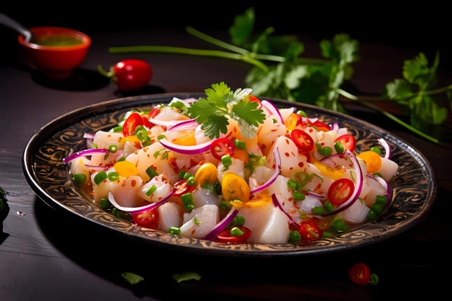 Ceviche - traditional Peruvian meal