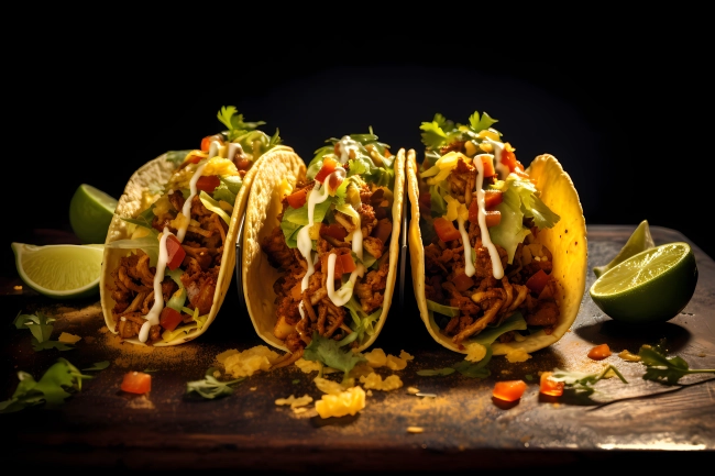 Mexican tacos freshly made