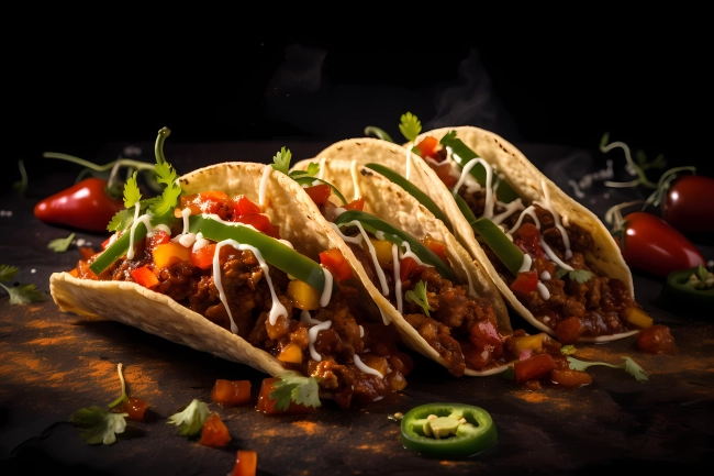 Mexican tacos freshly made