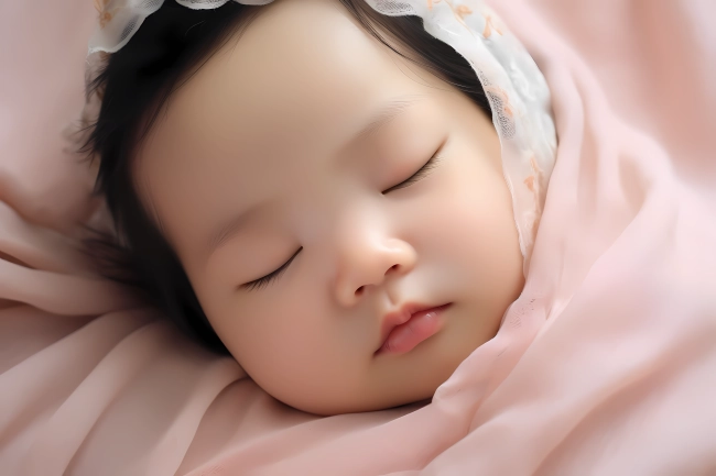 Professional photoshoot of a cute newborn Asian baby