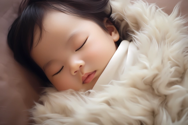 Professional photoshoot of a cute newborn Asian baby