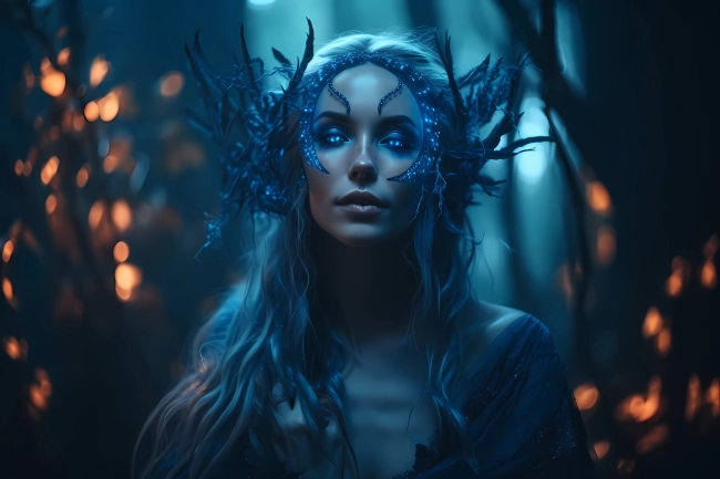 Portrait of a beautiful forest enchantress