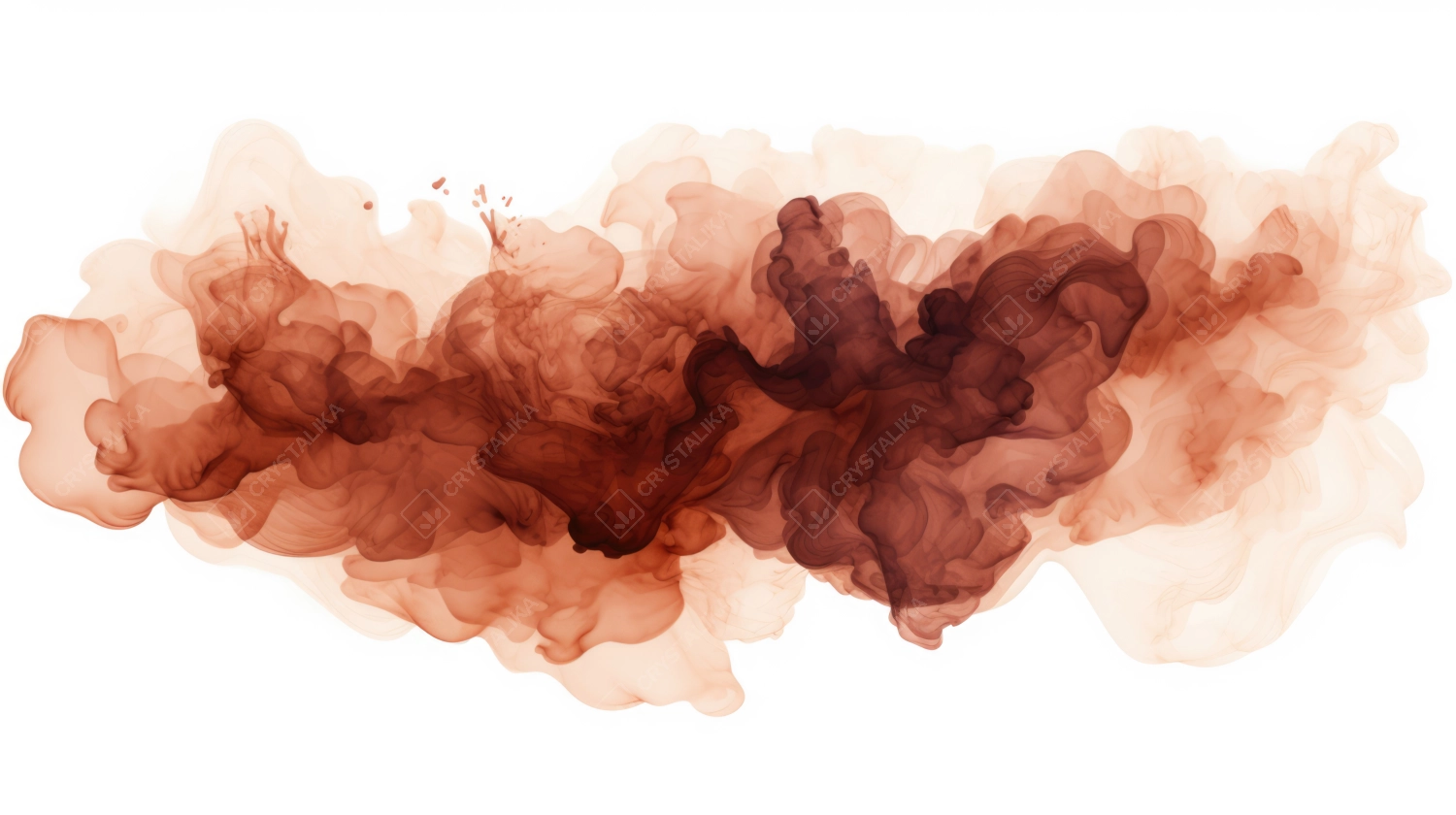 Brown Ink Cloud On White Background