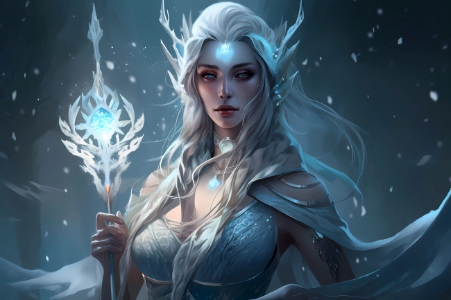 Portrait of a beautiful ice queen