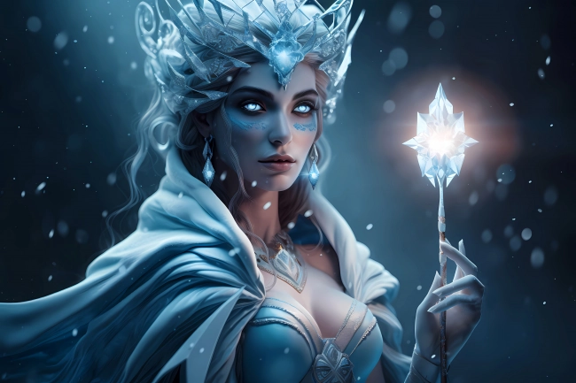 Portrait of a beautiful ice queen