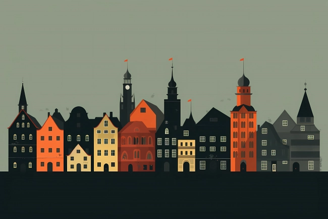 Minimalistic art depicting Germany