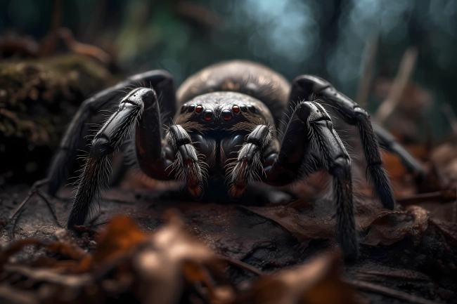 Macrophotography of a big spider