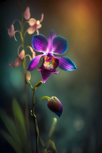 Macro of a beautiful wildlife orchid