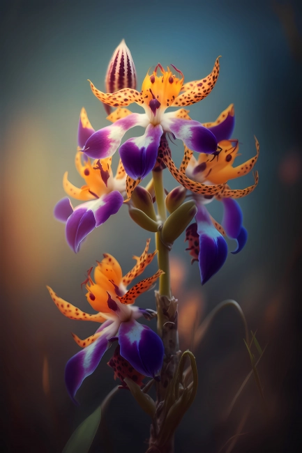 Macro of a beautiful wildlife orchid