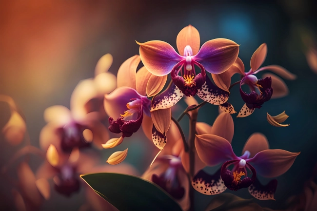 Macro of a beautiful wildlife orchid