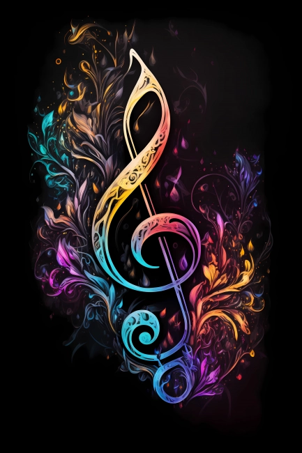 The abstract background with clef