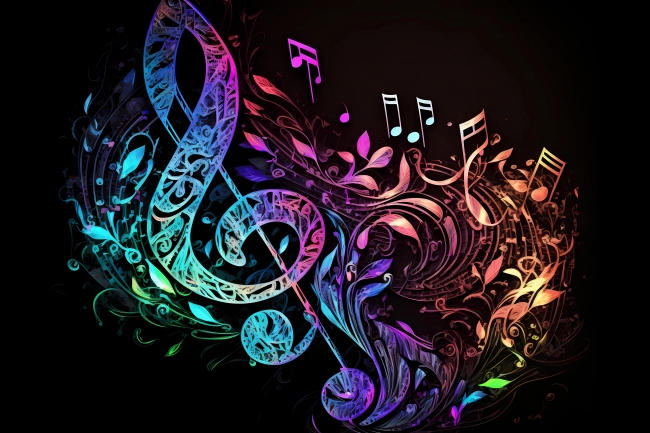 The abstract background with clef