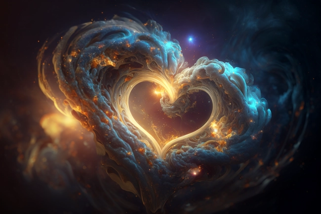 Beautiful fantasy abstract concept of a heart