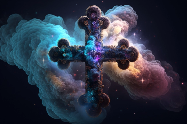 Abstract fantasy cross