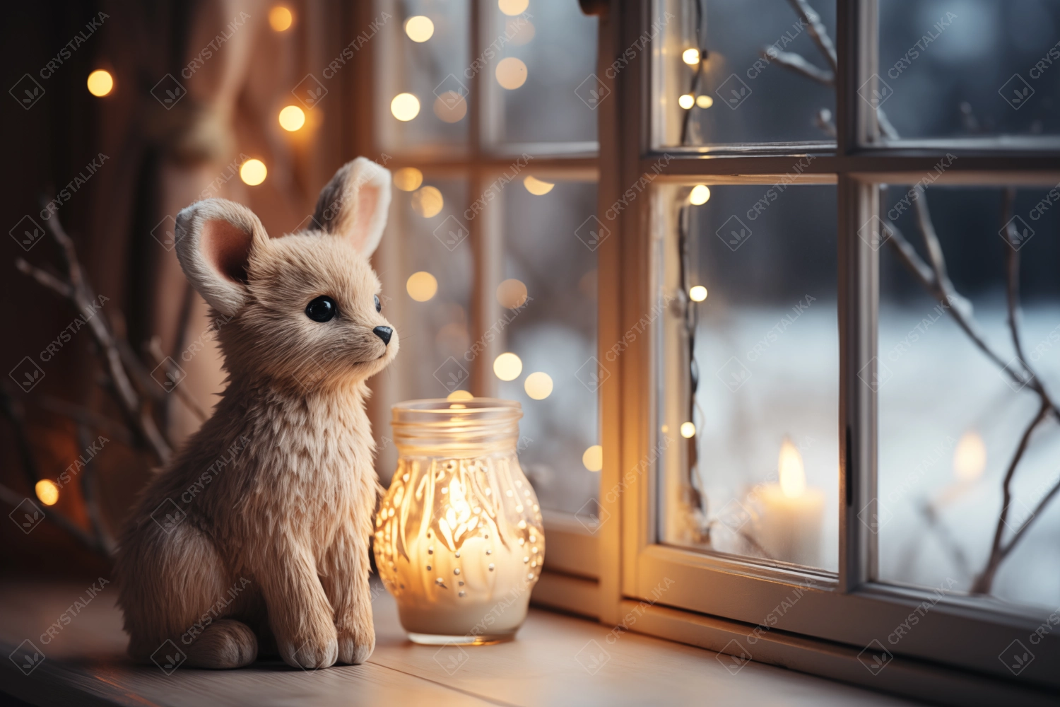 Super cute little animal on window sill