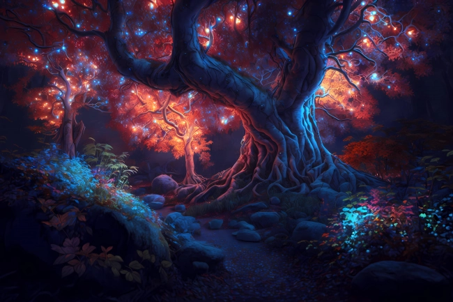 Beautiful fantasy forest