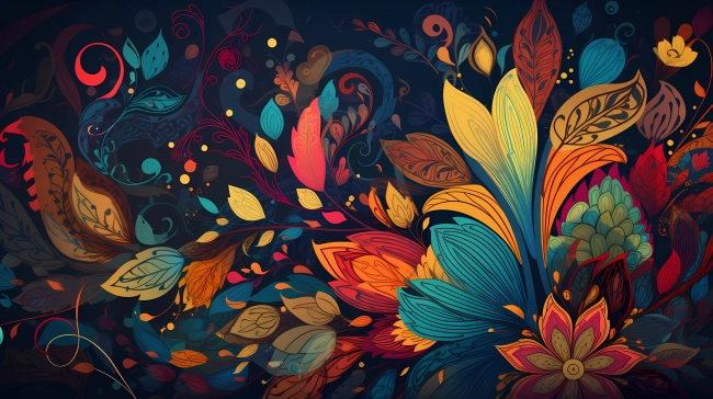 Beautiful colorful floral wallpaper