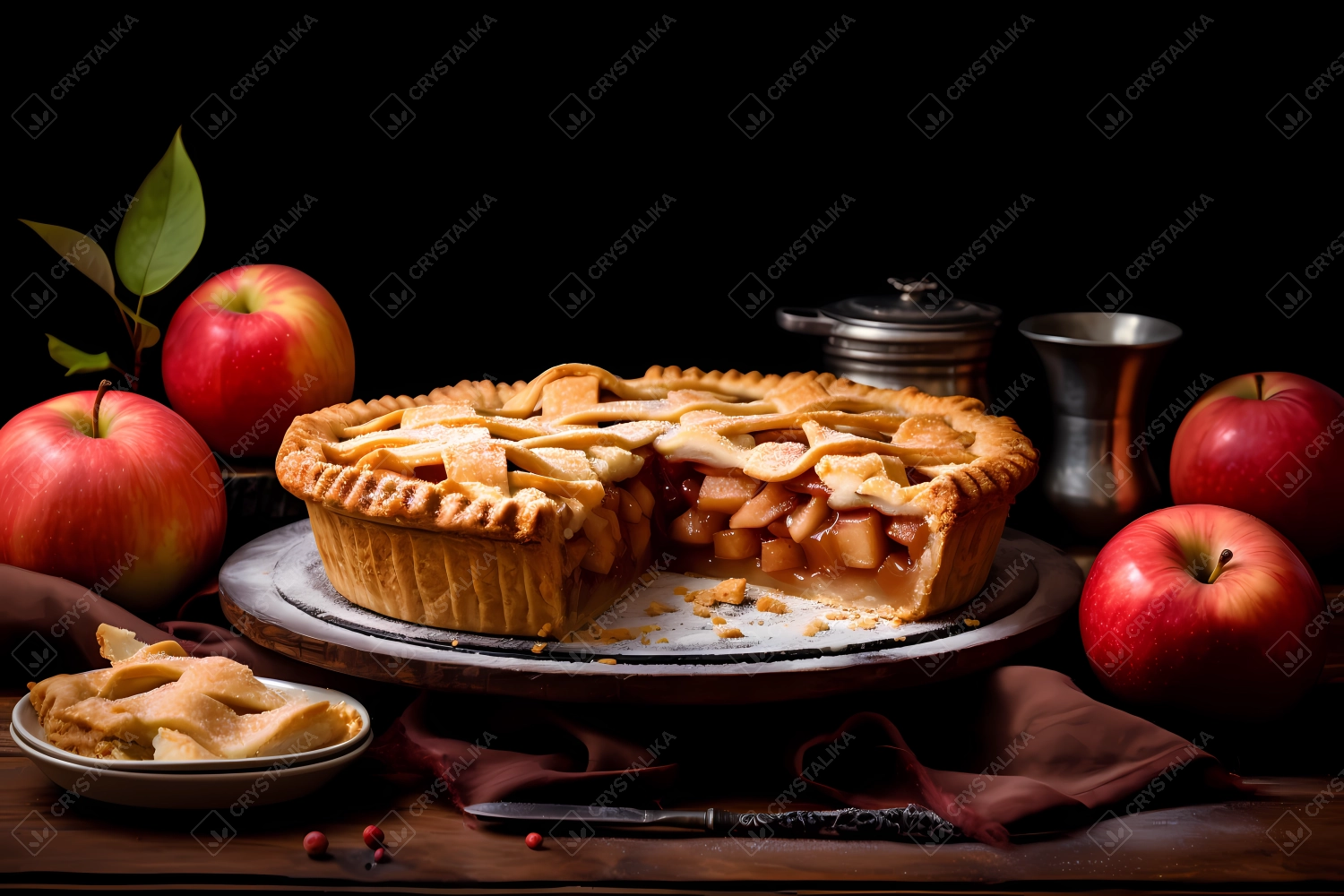 Apple Pie: A sweet pie filled with apples