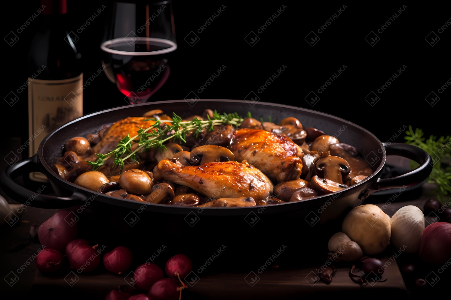 Coq au Vin: French traditional meal