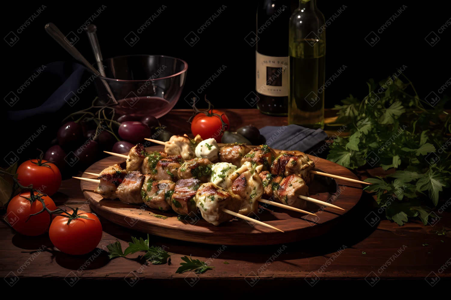 Souvlaki: Greek traditional grilled meat on a skewer