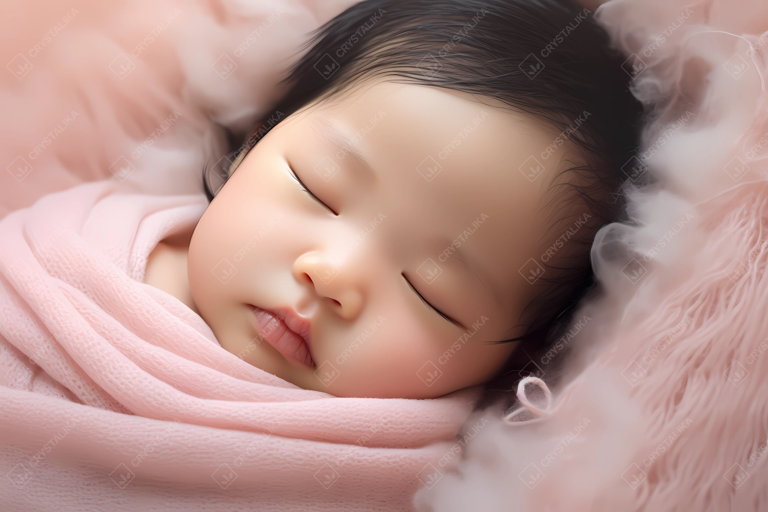 Professional photoshoot of a cute newborn Asian baby