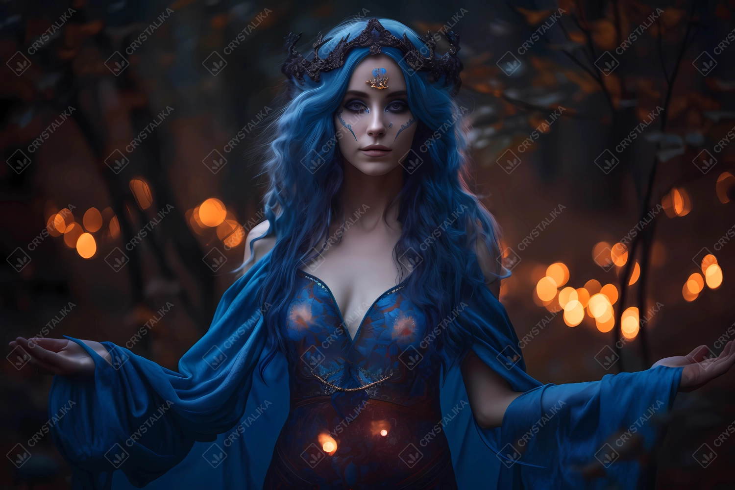 Portrait of a beautiful forest enchantress